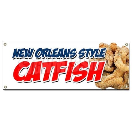 Signmission NEW ORLEANS STYLE CATFISH BANNER SIGN dinner fresh caught local cajun B-New Orleans Style Catfsh